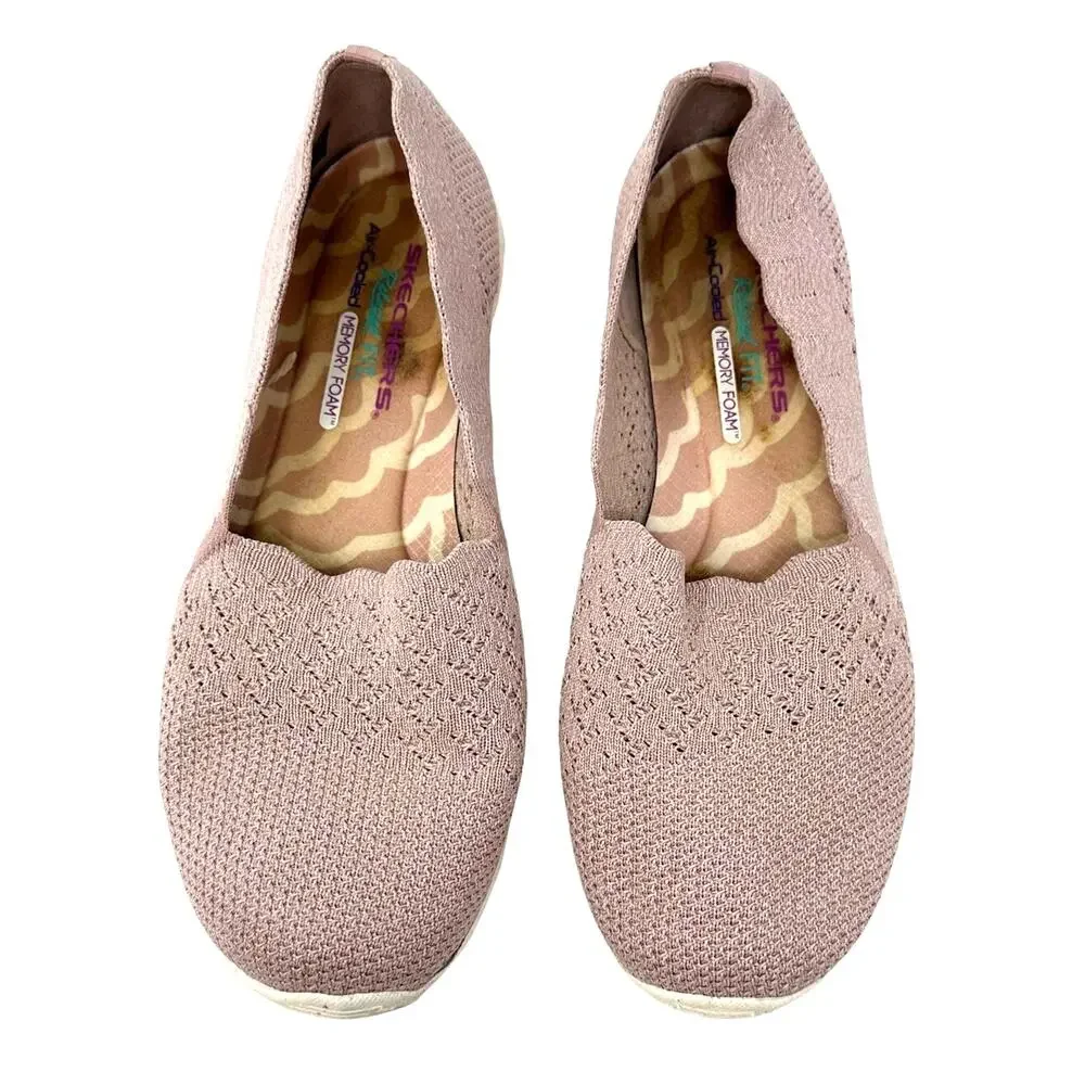 Skechers Size 9 Flats Pink Relaxed Fit Comfort Memory Foam Air Cooled Slip On‎